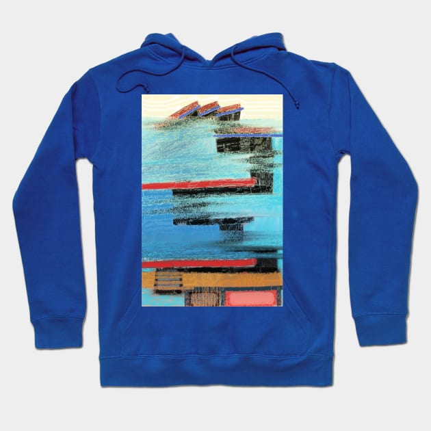 Power Of Nature Water vs Human Construction Abstract Art Hoodie by okpinsArtDesign